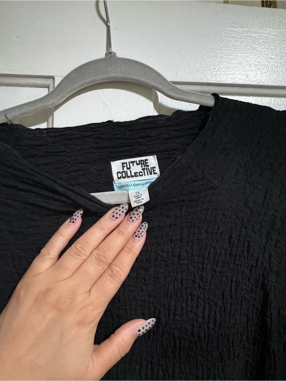 Future Collective Black Textured Tunic Top
